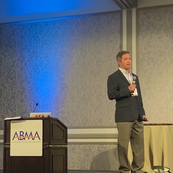 Mark Hildebrand speaking at the annual ABMA conference